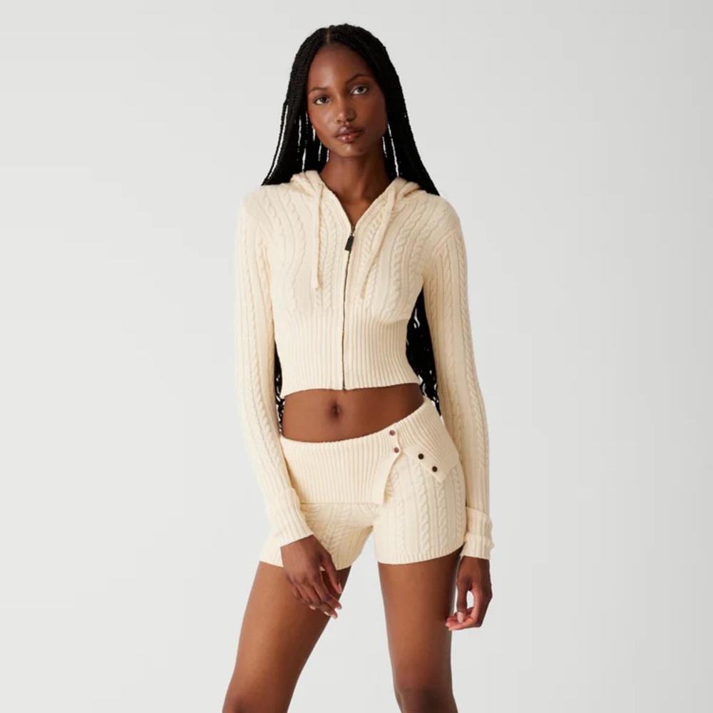 Frankie’s Bikinis Nolan Cable Knit Short M NWOT